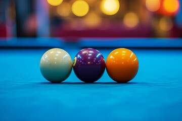 Three colored balls on the table
