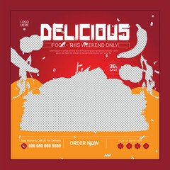 special chicken, burger menu food banner or social media post design template,
