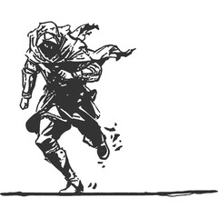 Narrow Escape Vintage Illustration Vector