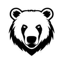 Silhouette bear isolated on white background