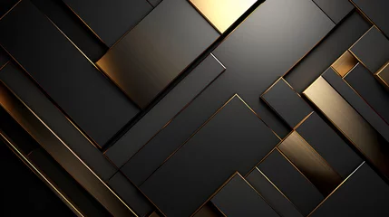 Foto op Plexiglas Abstract luxury background of metal with black and gold color © Rana
