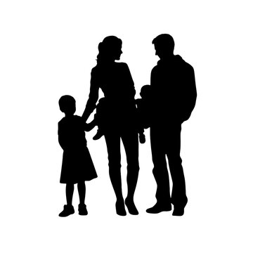 Family vector silhouette