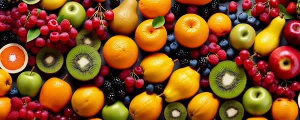 Foto op Plexiglas abstract colourful fruits background , fruits website banner background © P.W-PHOTO-FILMS