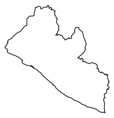 Obraz premium Liberia Black Outline Silhouette Map