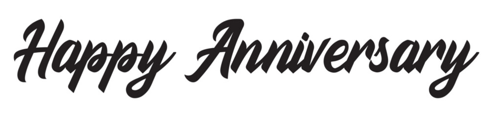 Happy Anniversary calligraphic lettering design celebrate card template. with black color. Birthday or wedding anniversary celebration poster isolated on white background in eps 10.