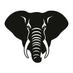 Vector head of mascot elephant head isolated on white