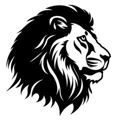 Lion Face, Silhouettes Lion Face SVG, black and white lion vector