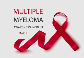 Banner with Multiple Myeloma Awareness Realistic Ribbon. Design Template for Websites Magazines.