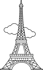 Fototapeta na wymiar Eiffel Tower vector illustration, Eiffel Tower icon