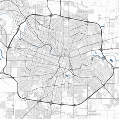 Fototapeta na wymiar Map of Ciudad de Cordoba city, Argentina. Urban black and white poster. Road map with metropolitan city area view.
