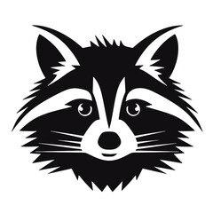 Animal raccoon icon isolated on white background.