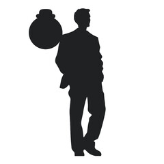 business man silhouette pose

