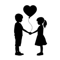 
boy and girl in love silhouette