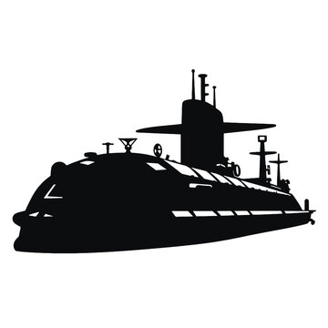 
submarine silhouette isolated on white background
