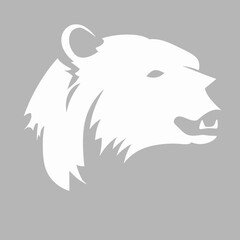 Silhouette bear isolated on white background