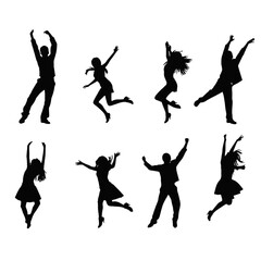 silhouettes of dancing people