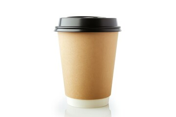 White background isolate blank Kraft coffee cup