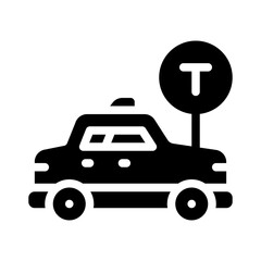 taxi glyph icon