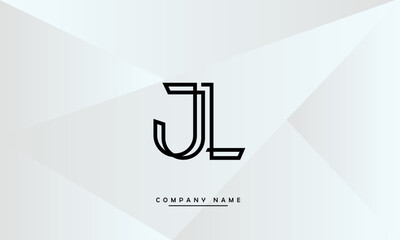 JL, LJ, J, L Abstract Letters Logo Monogram