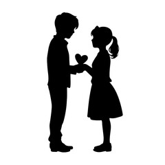 boy and girl in love silhouette