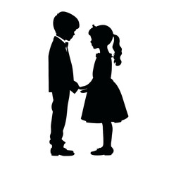 boy and girl in love silhouette