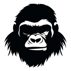 Gorilla heads vector silhouette illustration