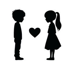 

boy and girl in love silhouette 