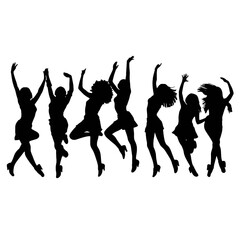 Fototapeta premium silhouettes of dancing people 