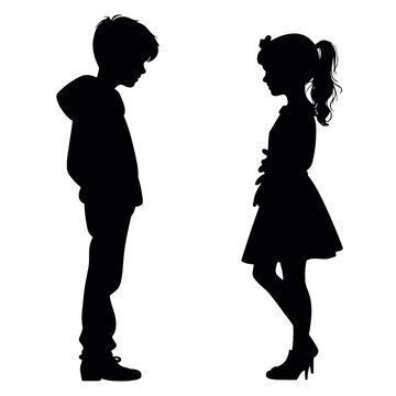 

boy and girl in love silhouette 
