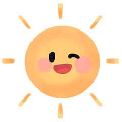sun illustration with a smile face