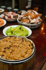 Chinese New Year dishes on Chinese New Year's Eve in Chinese New Year celebrations .
