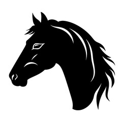 horse silhouette isolated on white