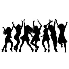 Fototapeta premium silhouettes of dancing people