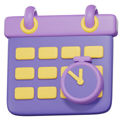 3d render of calendar icon isolated with transparent background.