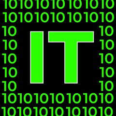 Vector binary code background.
Background with text IT.
programming.
Binary background black, green numbers.
Background with text field
