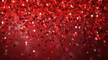 The background of the confetti scattering is in red color.