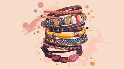 Wrist adorned with a collection of vintage bangle bracelets, reflecting a timeless fashion statement
