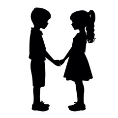 boy and girl in love silhouette  