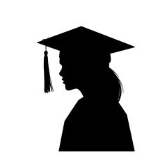 silhouette of a person in graduation gown