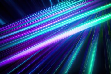 Illustration featuring vertical neon lines in pink and blue with glowing trails, creating a visually stunning and trendy composition."