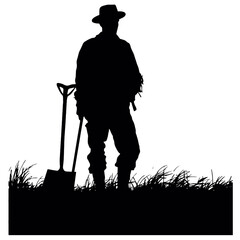 farmer  silhouette