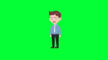 Cartoon character wail crying reaction background and 2d animation 4k, cartoon man, businessman wail crying, animated boy cry