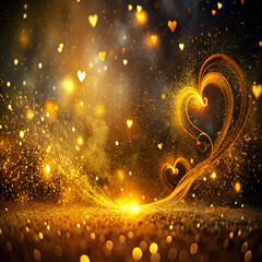 Happy Valentine Background, heart, firefly, mica,