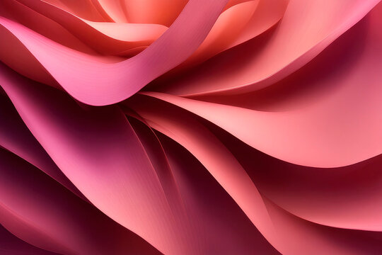Wavy modern shapes on a pink background, abstract background.