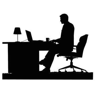 recommend clip art: silhouette of a person working on a laptop
