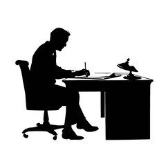 silhouette of a person working  