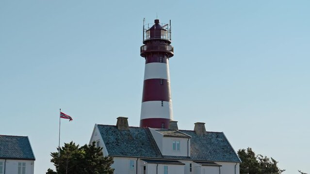 Ferry Journey Featuring The Iconic Skrova Lighthouse