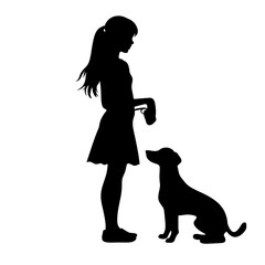 girl and dog