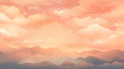 The background of the starry sky is in Peach color