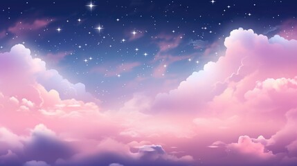 The background of the starry sky is in Pink color